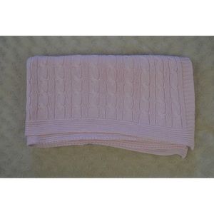 SL Home Fashions Solid Pink Cable Knit Baby Blanket Sweater RN 119741 Lovey